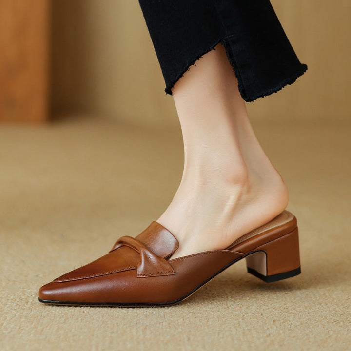 Marloe Sleek Pointed Leather Mules