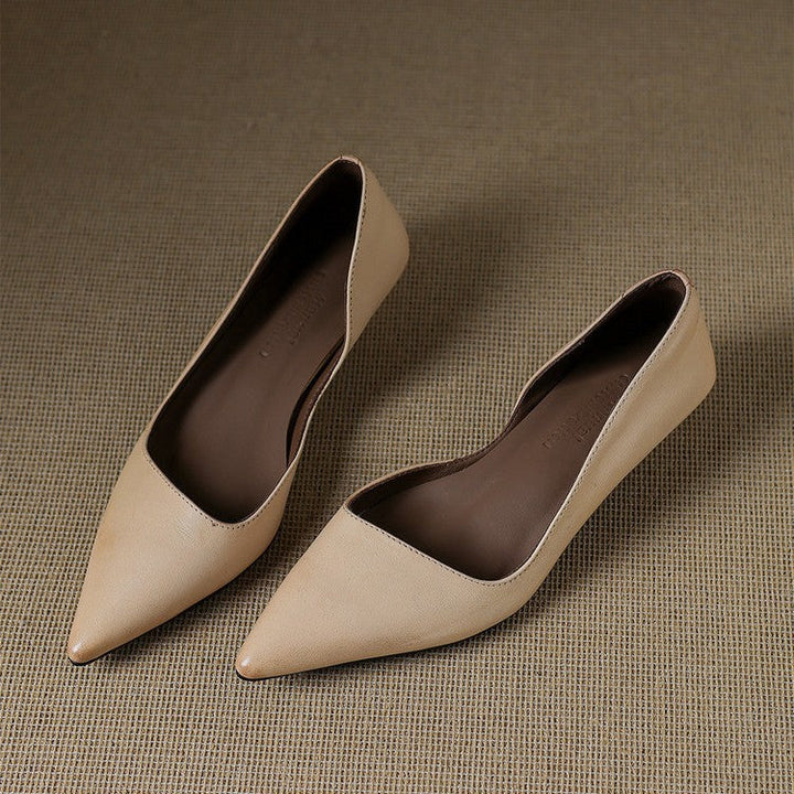 Orlisse Leather Kitten Heel Shoes