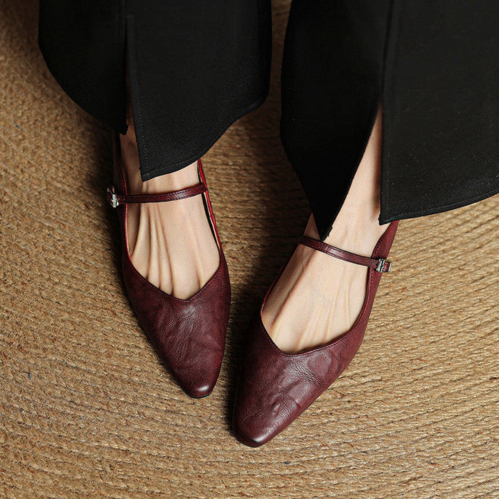 Thea Authentic Leather Slides