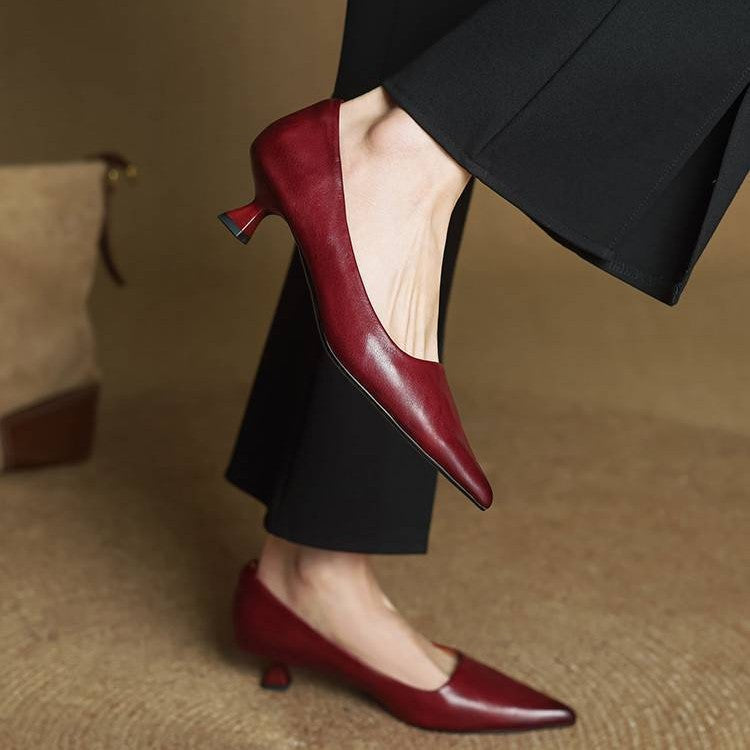 Serane Genuine Leather High Heels