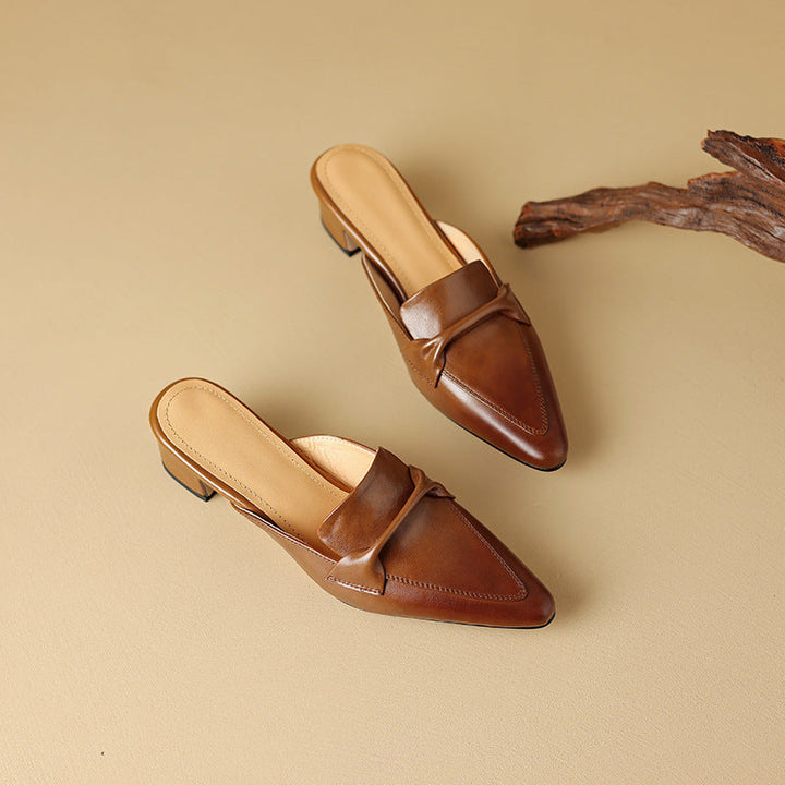 Marloe Sleek Pointed Leather Mules