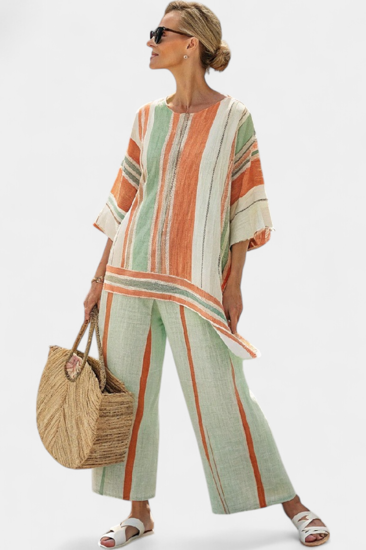 Bellmere | Chic Asymmetrical Top with Wide-Leg Trousers