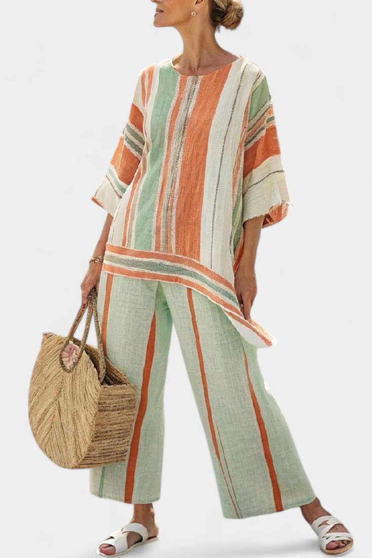 Bellmere | Chic Asymmetrical Top with Wide-Leg Trousers