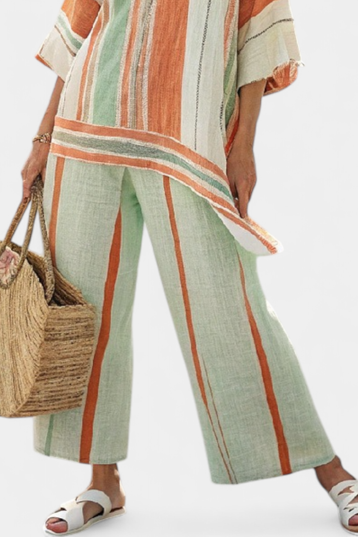 Bellmere | Chic Asymmetrical Top with Wide-Leg Trousers