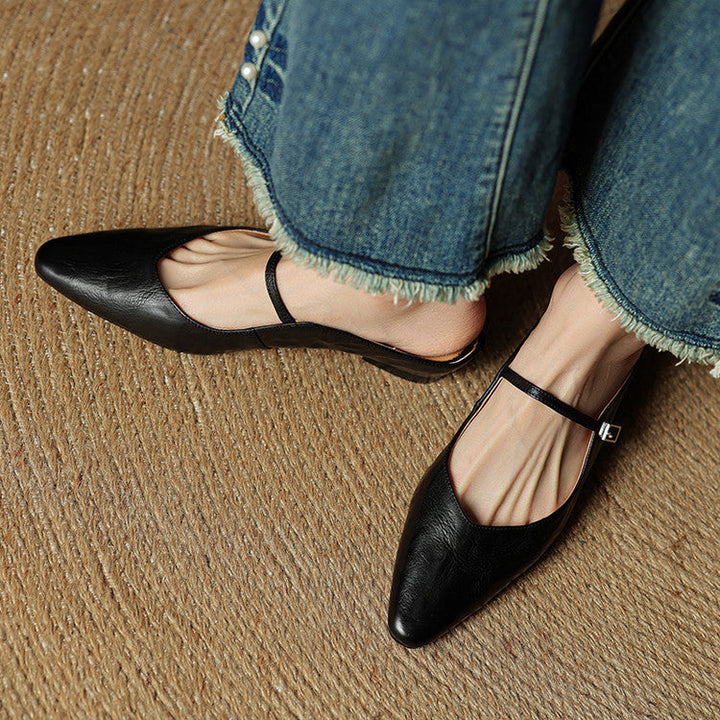 Thea Authentic Leather Slides