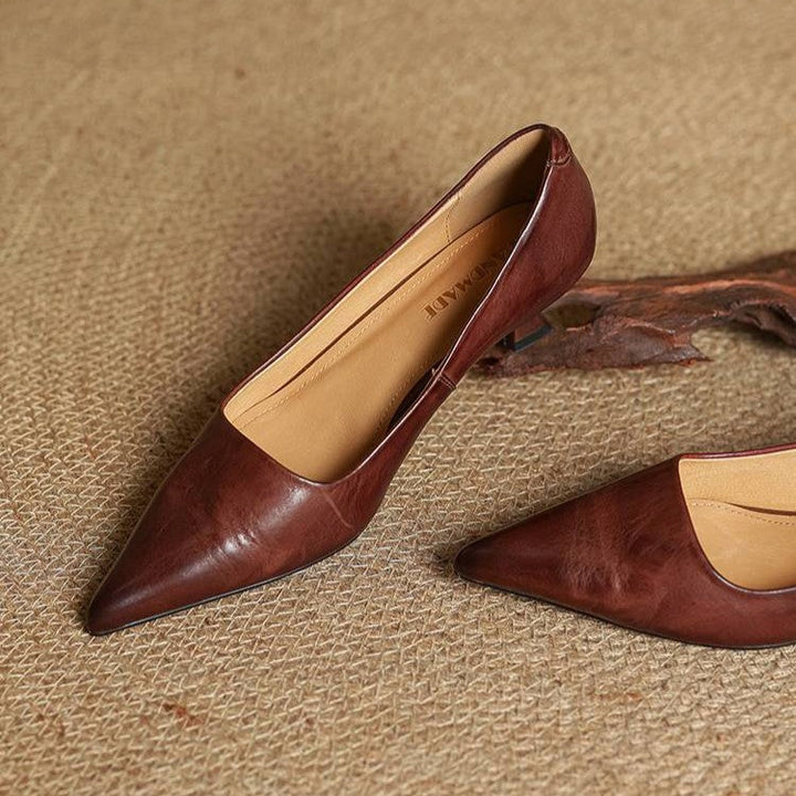 Serane Genuine Leather High Heels