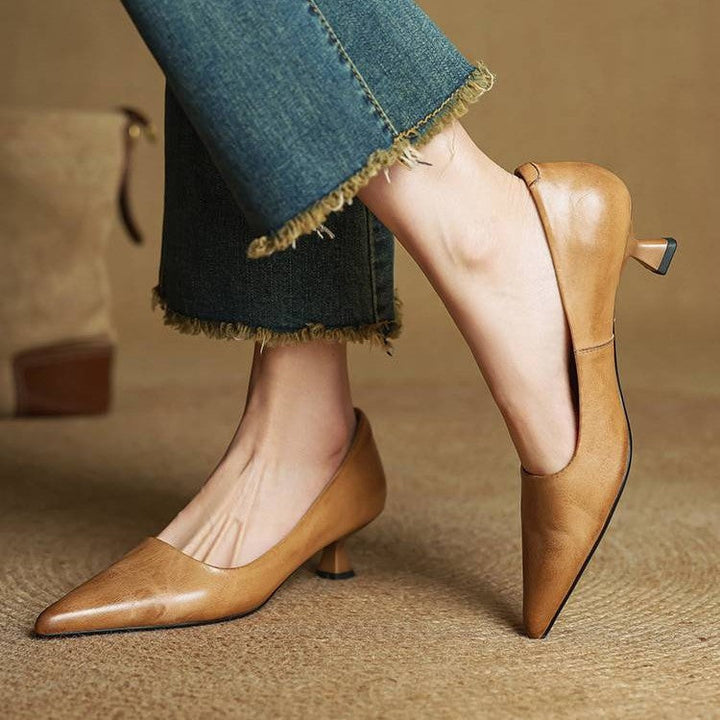 Serane Genuine Leather High Heels