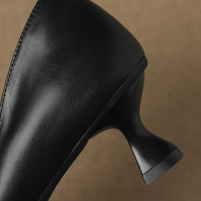 Calenne Leather Kitten Heels for Elegant Style