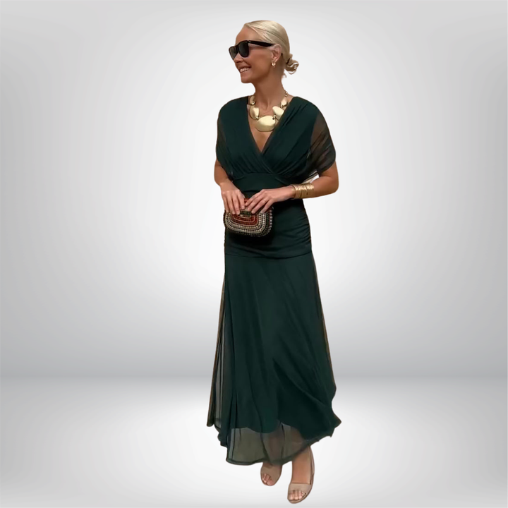Chic V-Neck Maxi Dress for Enchanting Parties