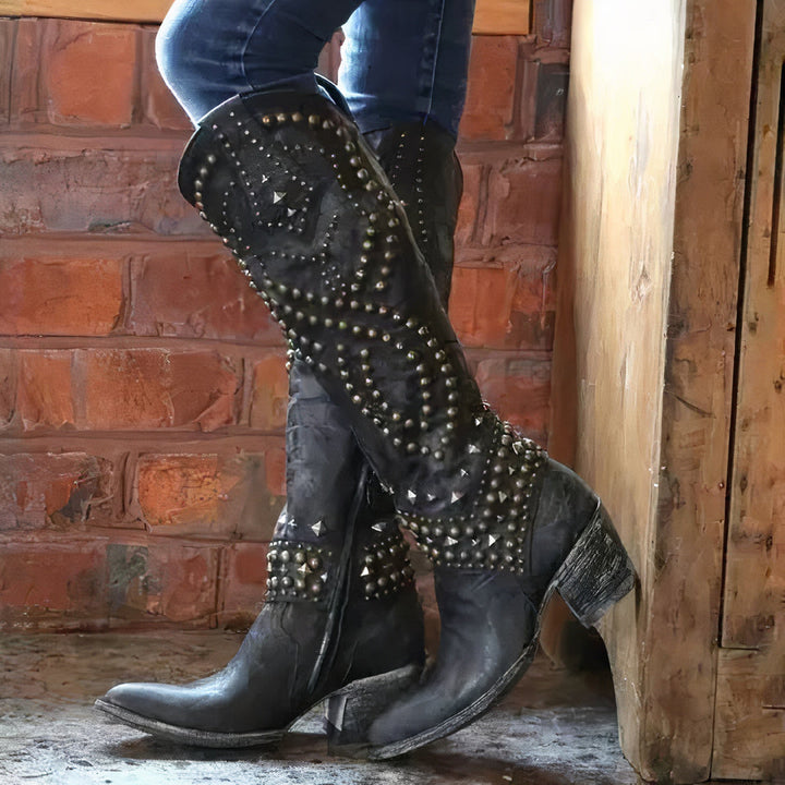 Mary - Knee-High Western Boots