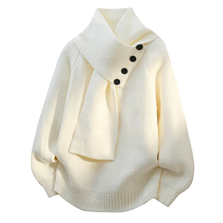 Arielle | Comfy Scarf-Neck Knit Sweater