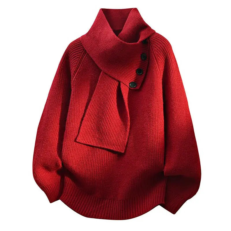 Arielle | Comfy Scarf-Neck Knit Sweater
