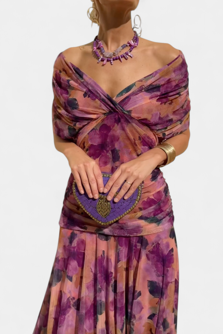 Alondra™ V-Neck Long Floral Dress