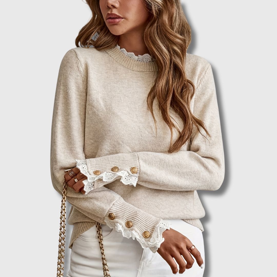 Sofie – Sweater with Lace Trim