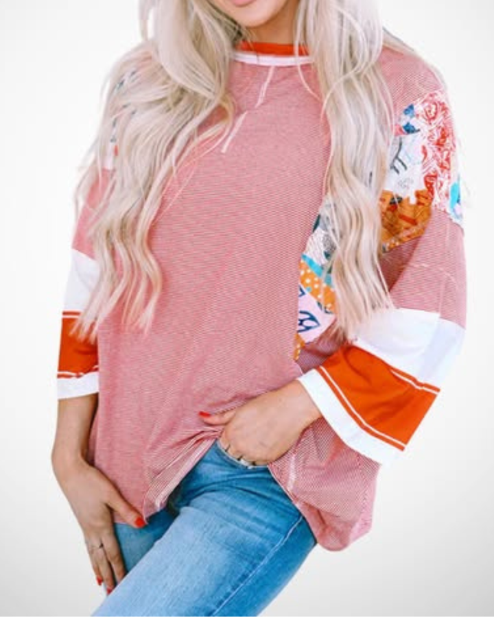 BAILEY™ – Breezy Patchwork Batwing Blouse