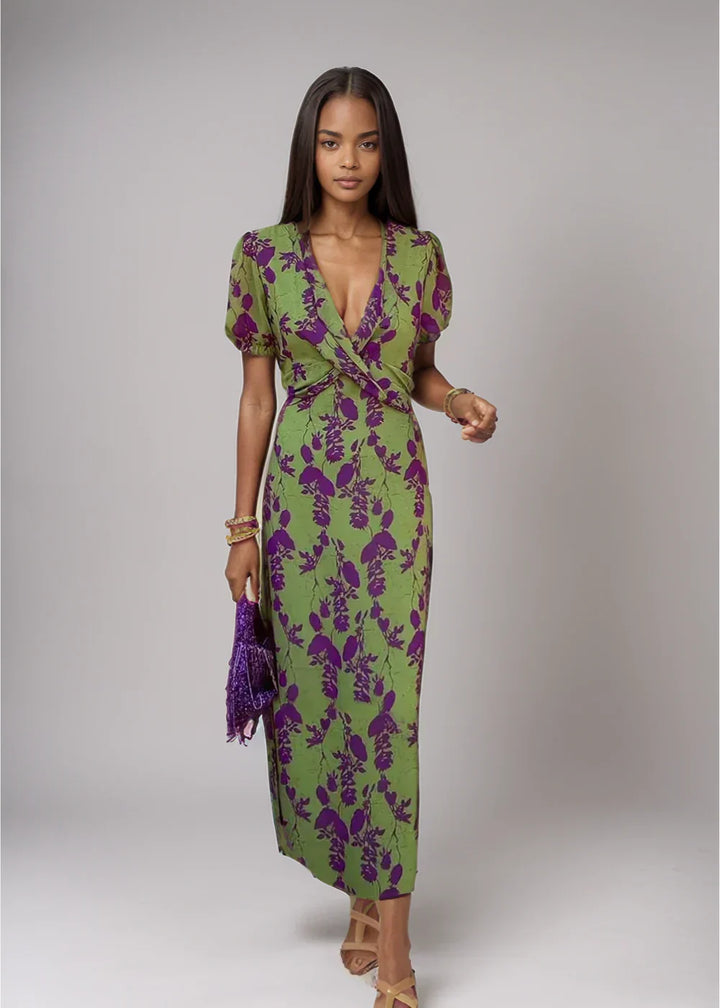 Ayesha - Graceful Floral Midi Dress