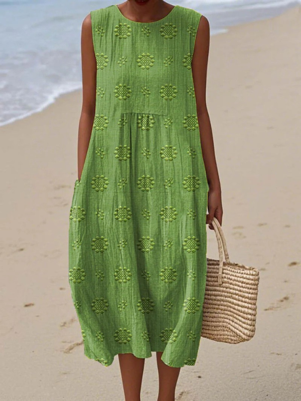 Rose™ Floral Embroidery Midi Dress