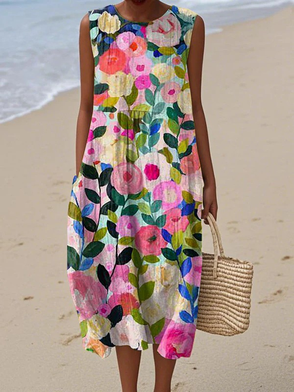 Ava | Floral Print Midi Dress