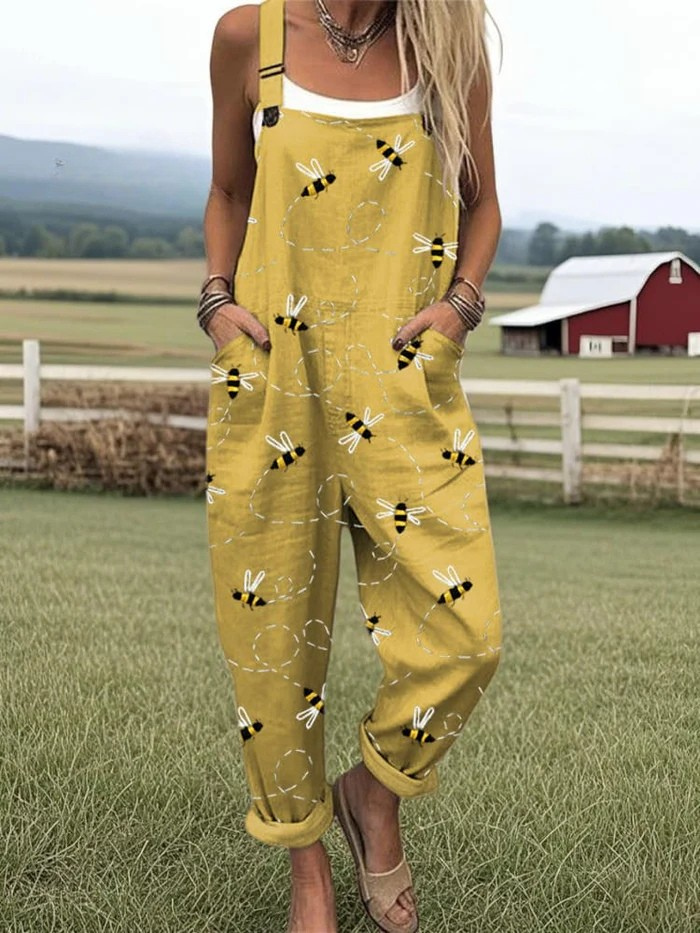 AURORA – EMBROIDERED FLYING BEES JUMPSUIT