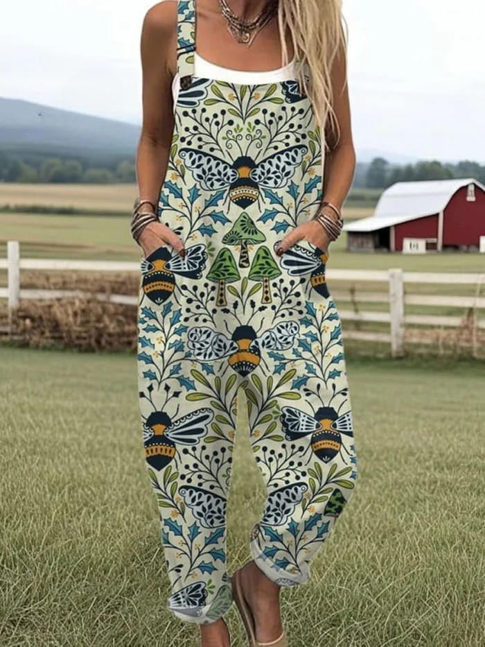 AURORA – EMBROIDERED FLYING BEES JUMPSUIT