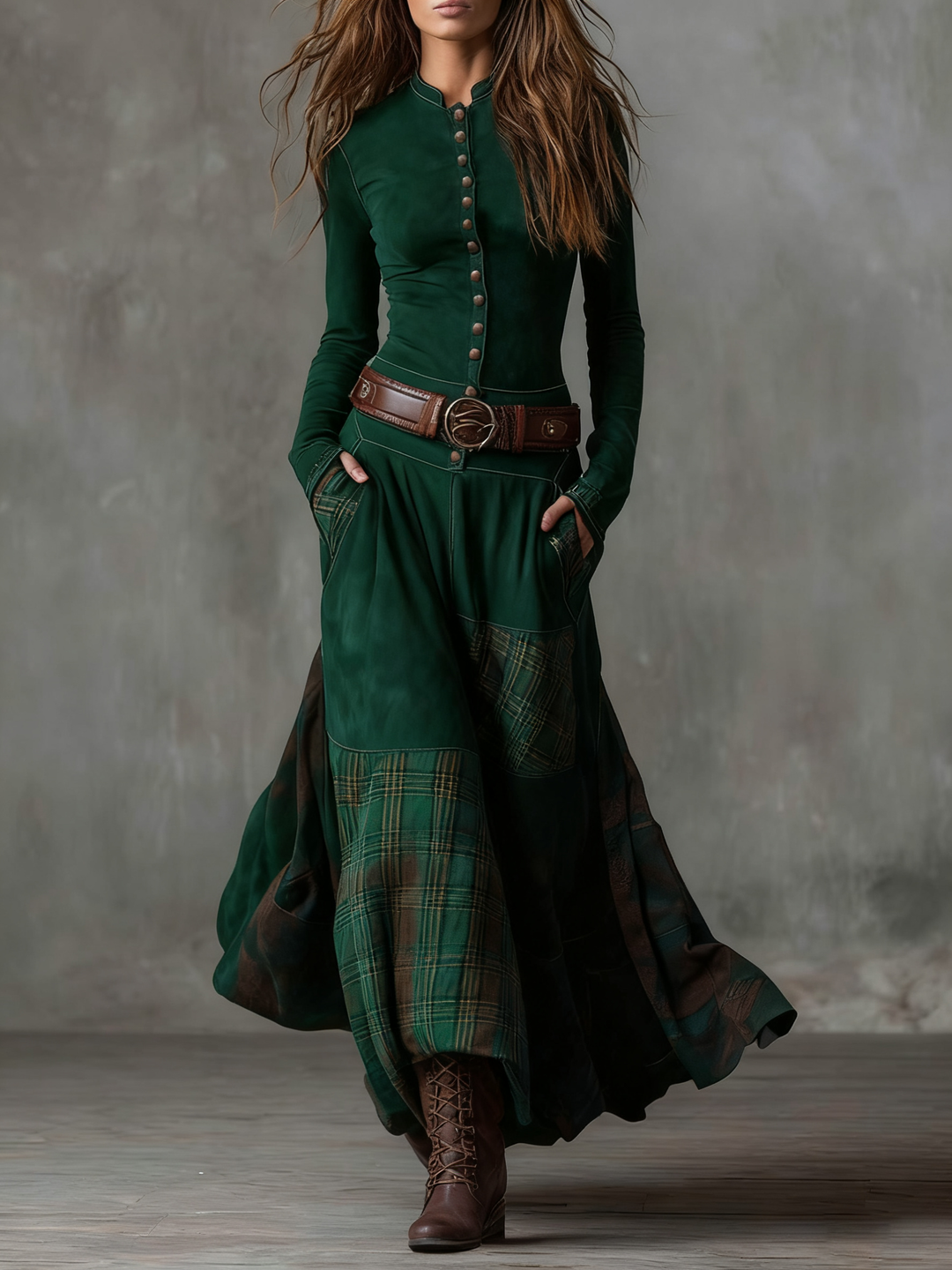 Izabella™ Suede Maxi Dress with Complimentary Belt