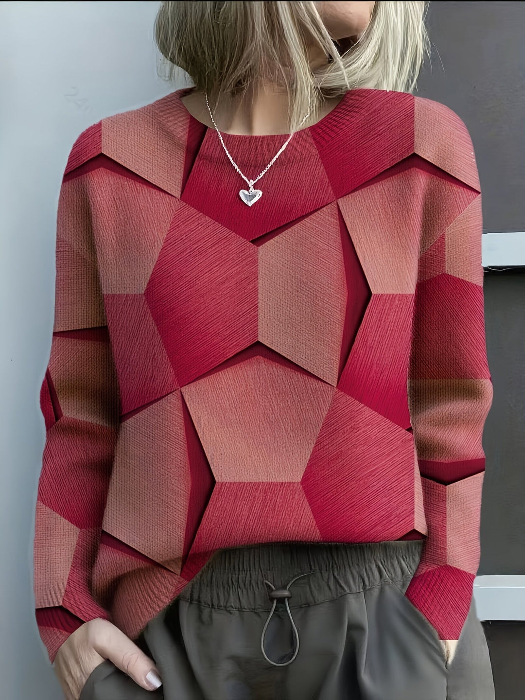 LUCIA – Geometric Colorblock Knit Sweater