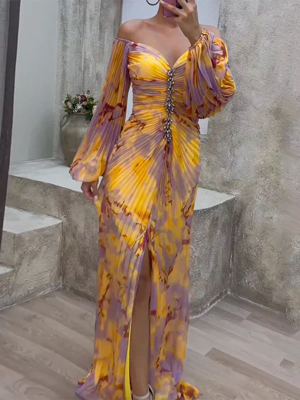 Ava™ | Chic V-Neck Elegance Dress