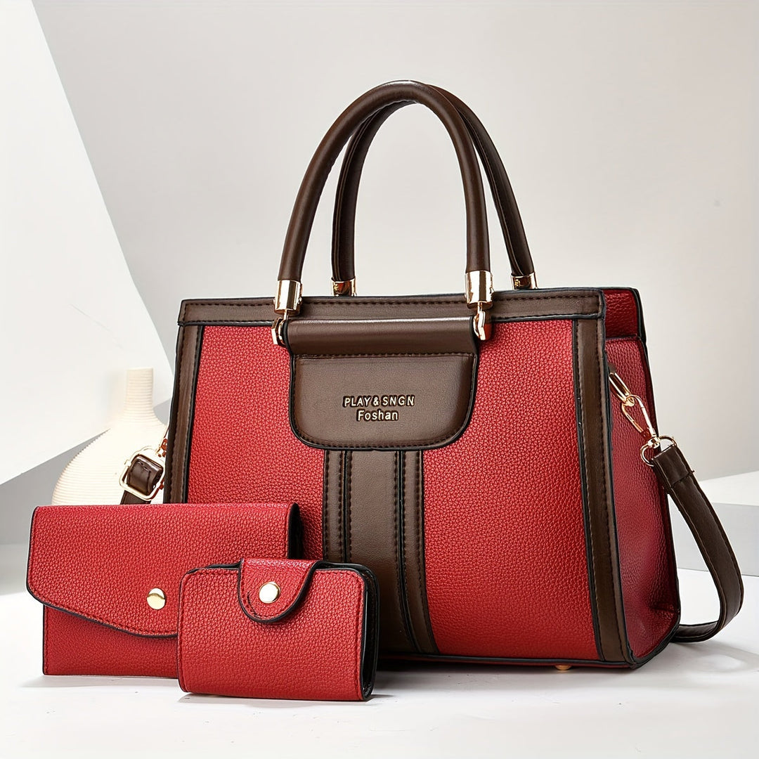 Luna - Sophisticated 3-Piece Leather Handbag Collection