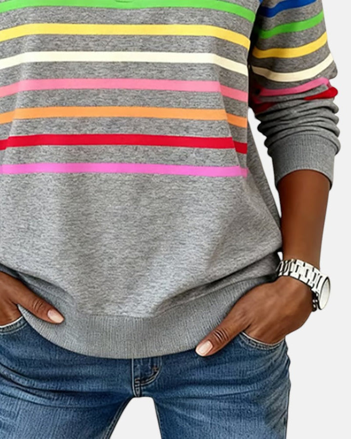 Vienna | Vibrant Striped Zip-Up Hoodie