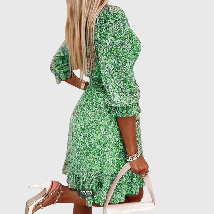 Annie | Floral Print Puff Sleeve Dress