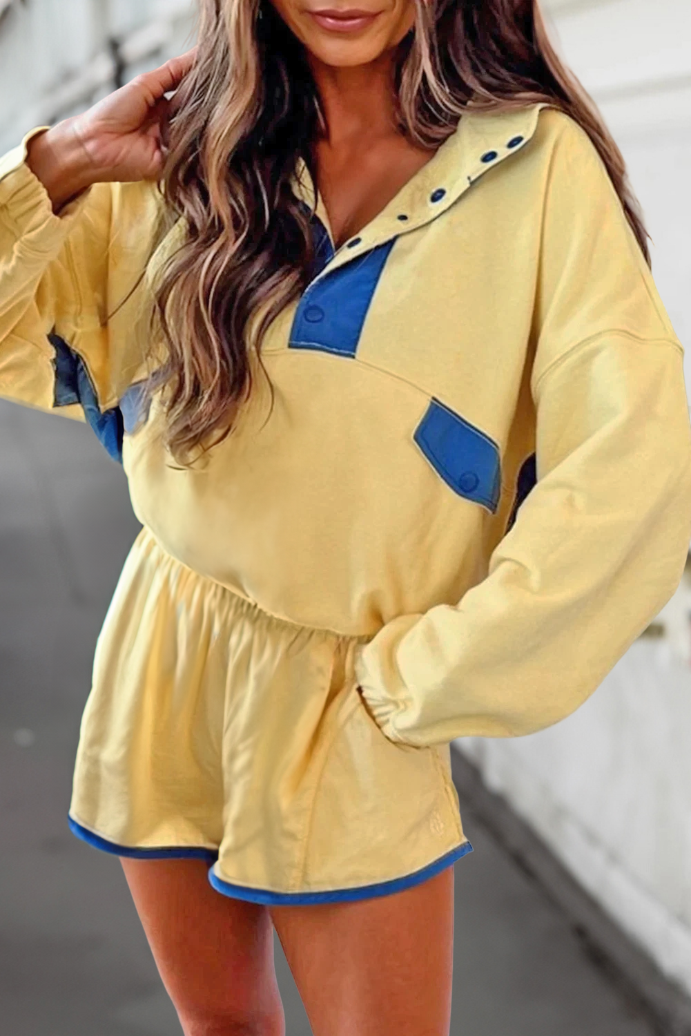 Colorblock Two-Tone Top & Shorts 2 Pcs Set | S-XL