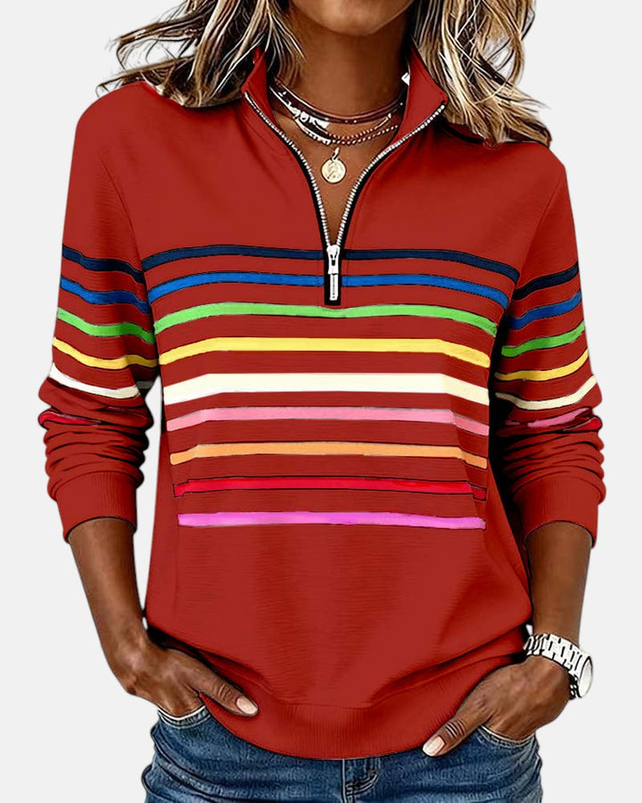 Vienna | Vibrant Striped Zip-Up Hoodie