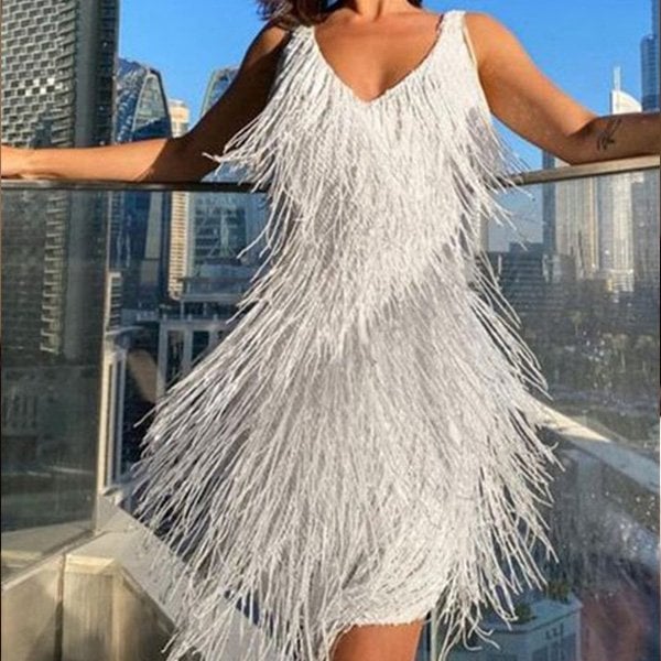 Fringella | Chic Fringe Evening Dress
