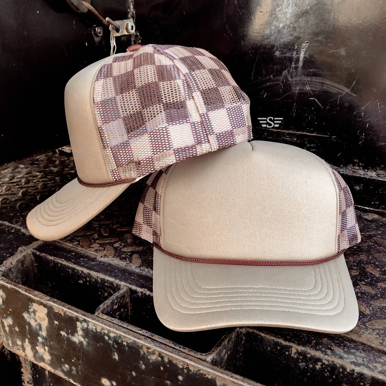 Checkered Mesh Back Cap