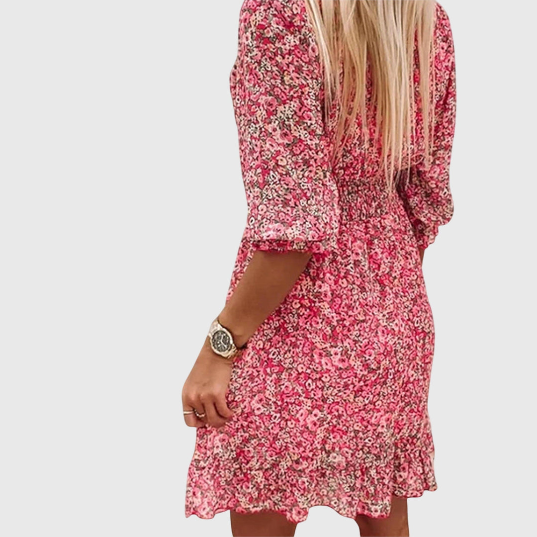 Annie | Floral Print Puff Sleeve Dress