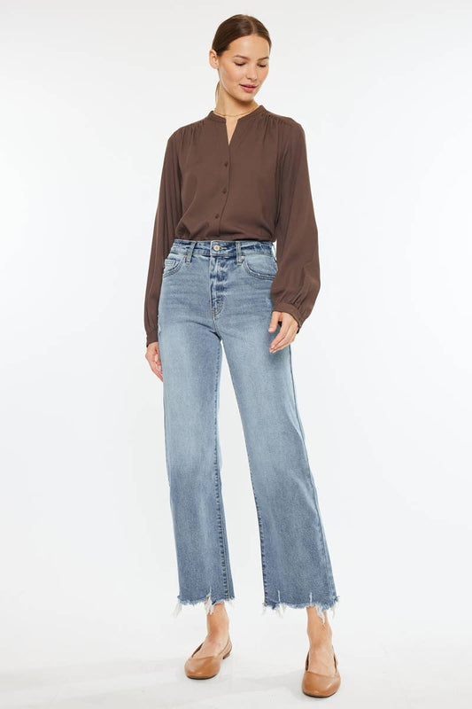 HIGH RISE SLIM WIDE LEG JEANS