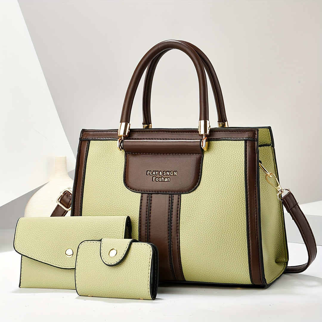 Luna - Sophisticated 3-Piece Leather Handbag Collection