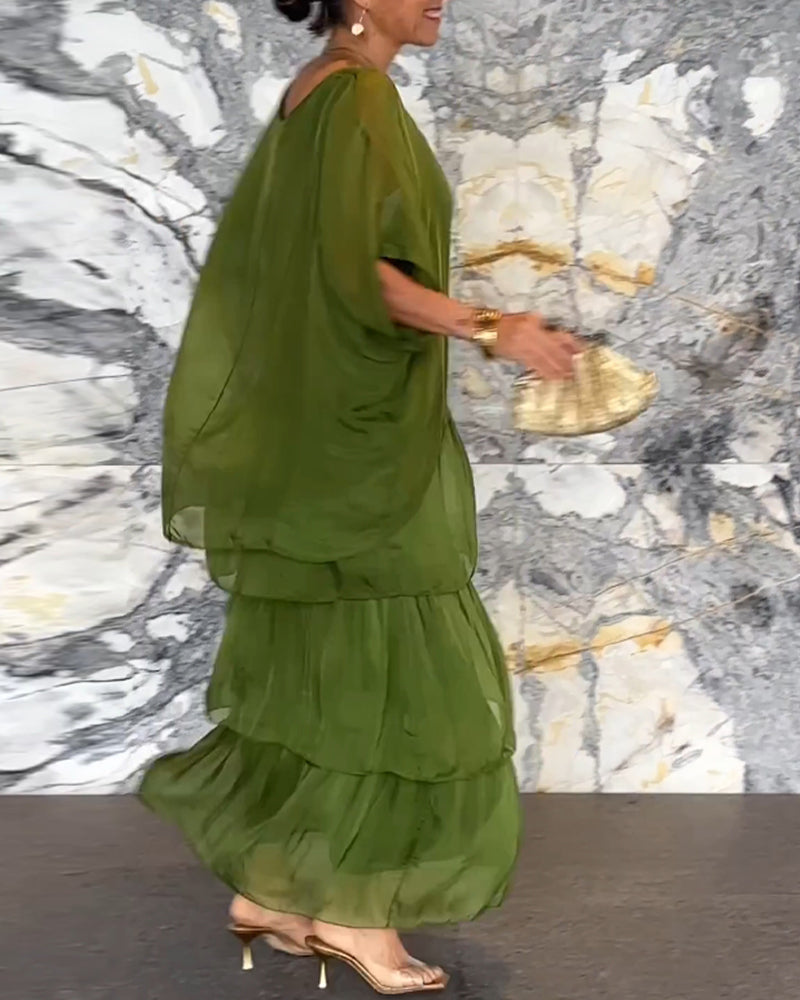 Morgan™ | Multi-Tiered Green Maxi Dress