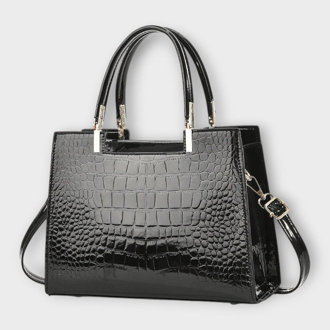 Olivia - Shiny Crocodile-Patterned Handbag