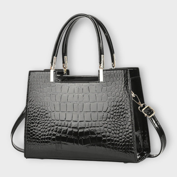 Olivia - Shiny Crocodile-Patterned Handbag