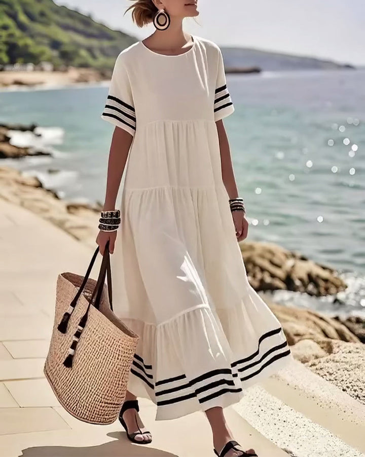 Chic Short Sleeve Vacation Dress