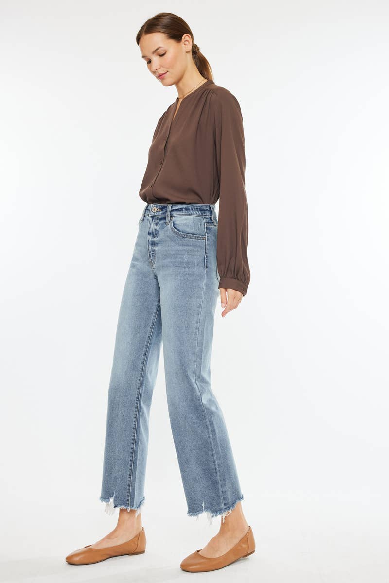 HIGH RISE SLIM WIDE LEG JEANS