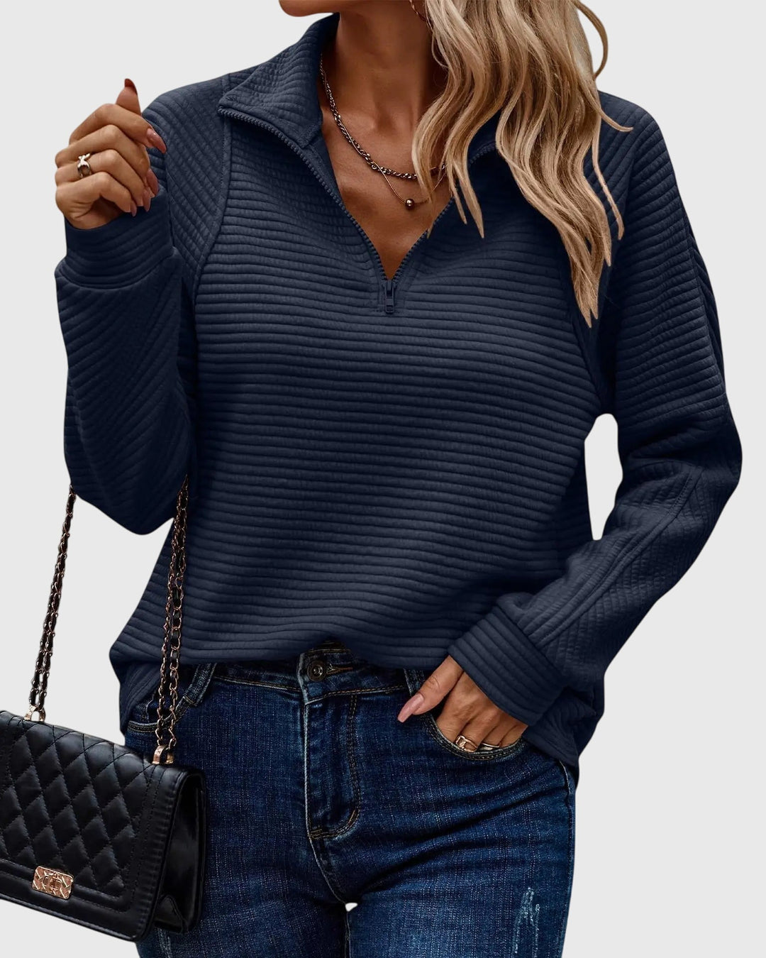 Molly | Stylish Half-Zip Knit Sweater