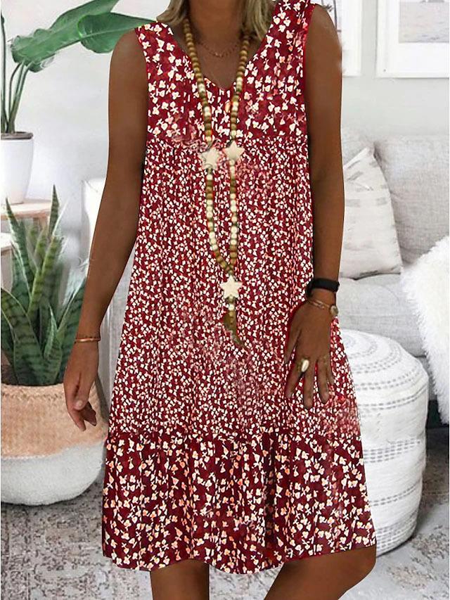 AVA | Floral V-Neck Sleeveless Dress