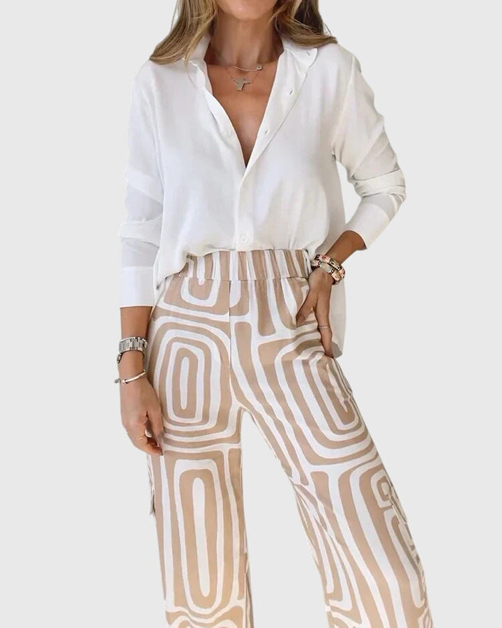 Emilia™ | Chic Pants with Complimentary Blouse & Belt