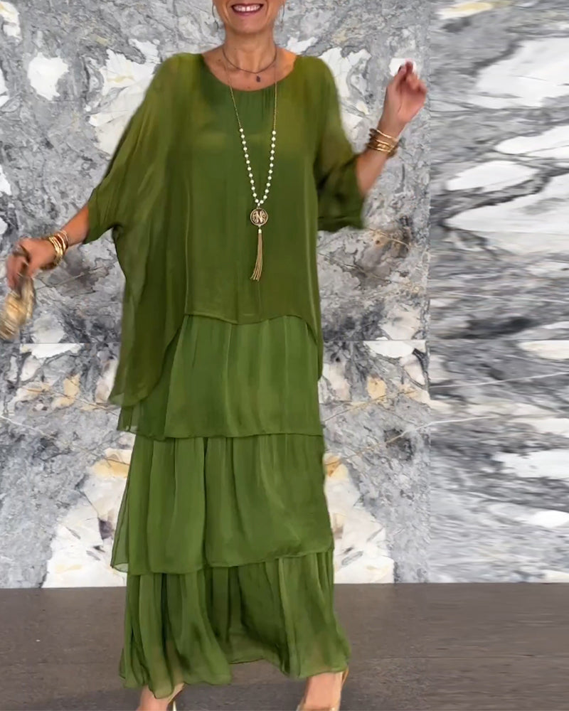 Morgan™ | Multi-Tiered Green Maxi Dress