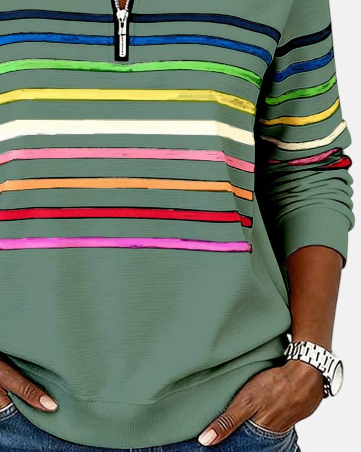 Vienna | Vibrant Striped Zip-Up Hoodie