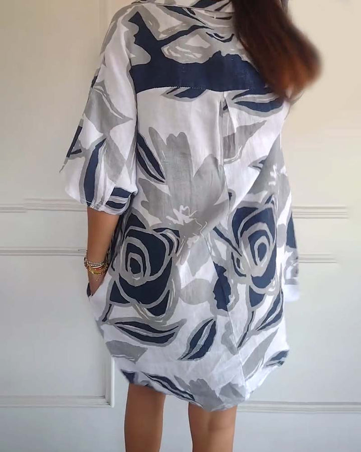 Bianca - Floral Print Shirt Dress