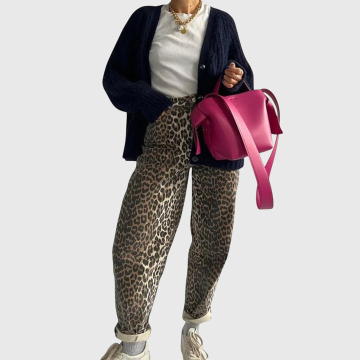 Chandra - Retro Leopard Print Jeans