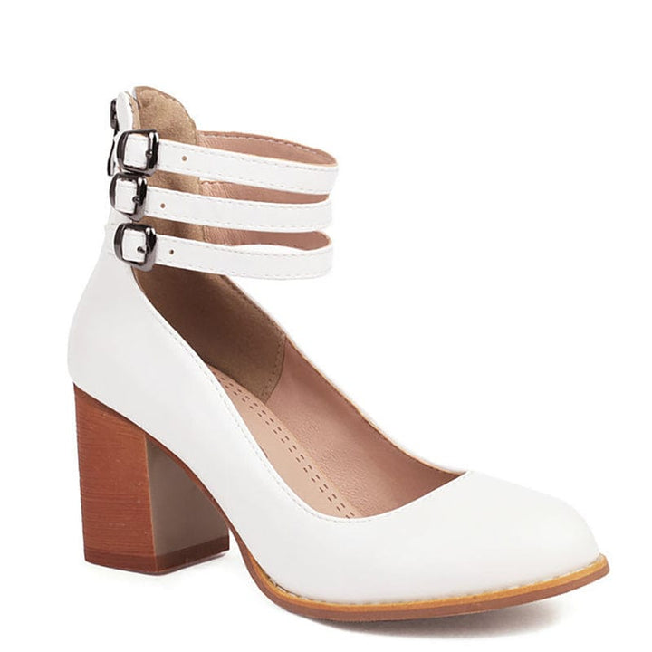 Ariana | Triple Strap Buckle Heels